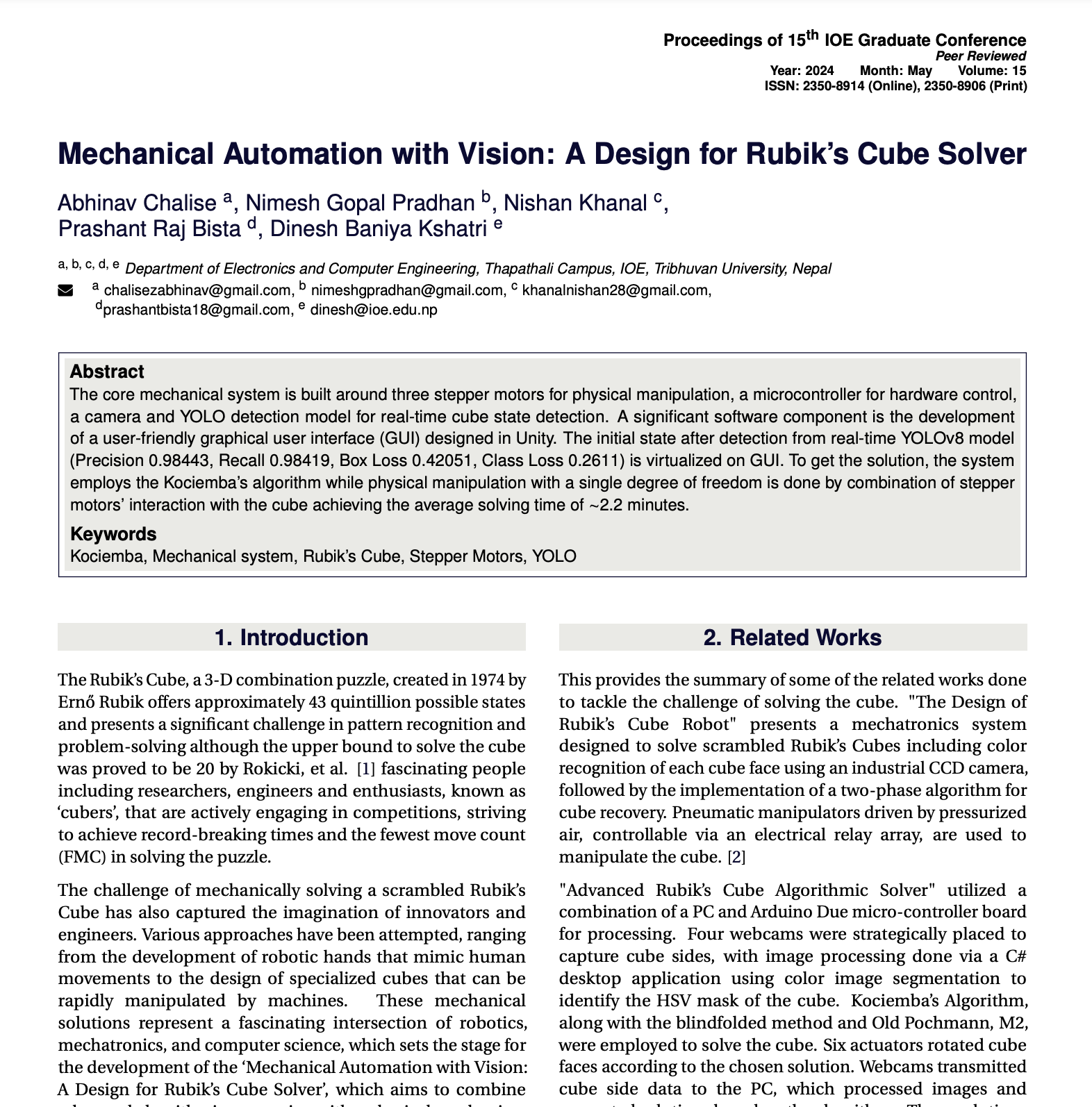 Autonomous Rubik's Cube Solver